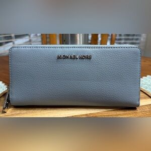Michael Kors Light Blue Leather Wallet